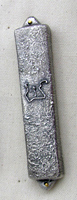 Mezuzah - fine silver over porcelain